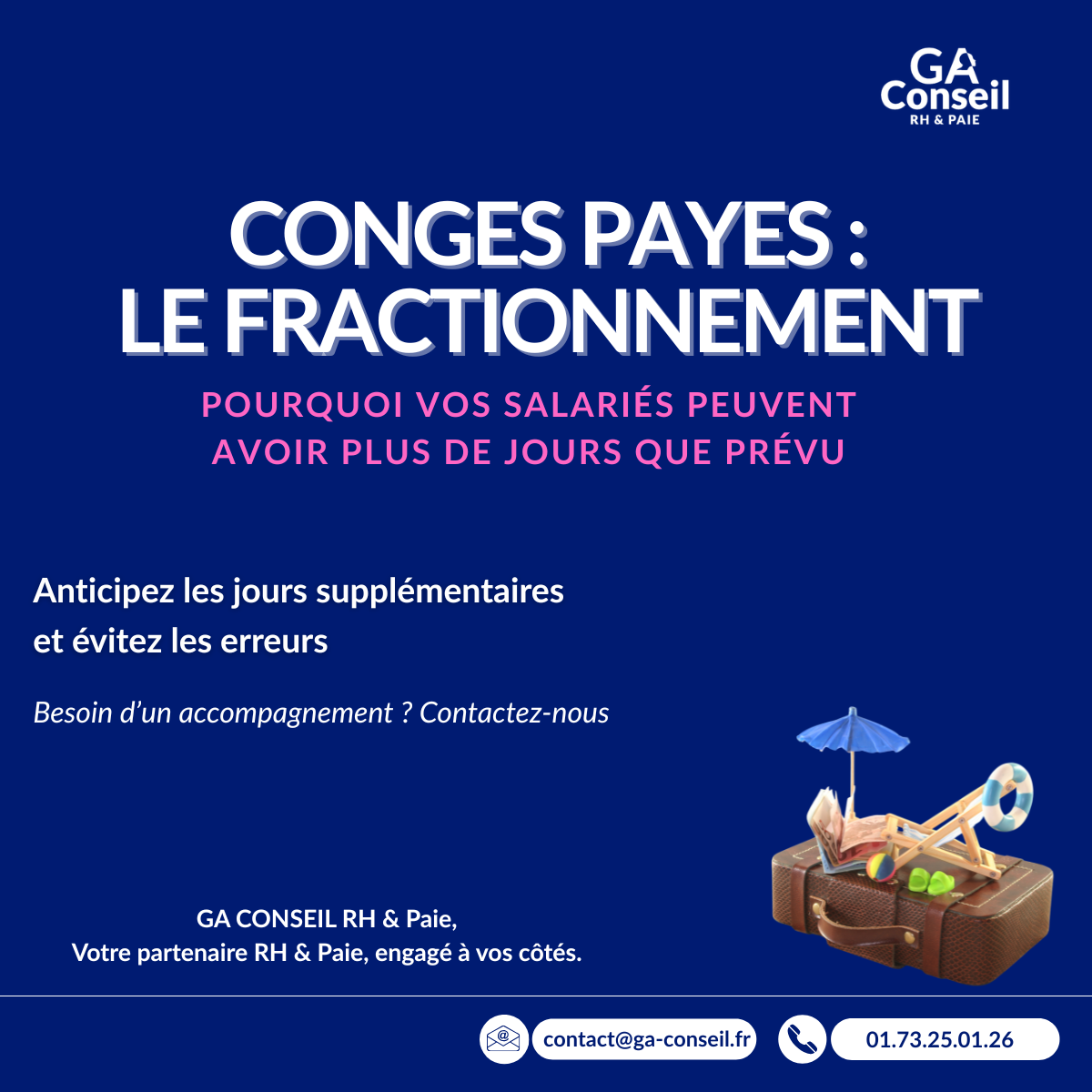 Templates GA fractionnement congés payés explication employeur